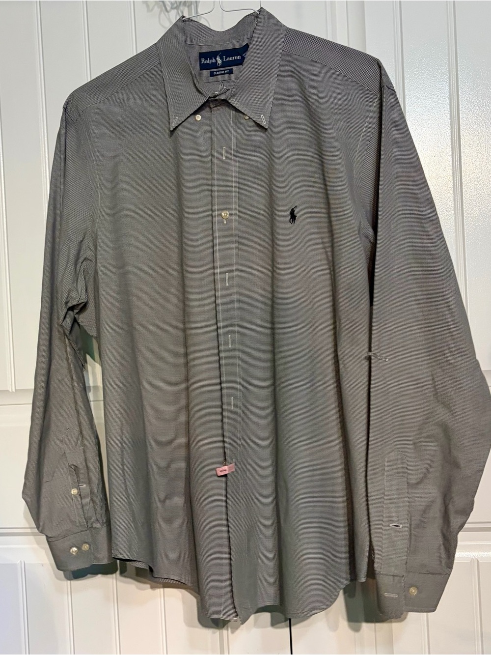Ralph Lauren Men's Light Gray Dress Shirt with Polo Logo